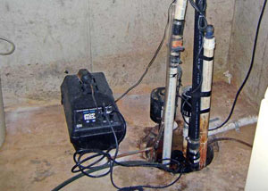 Pedestal sump pump system installed in a home in Hayward